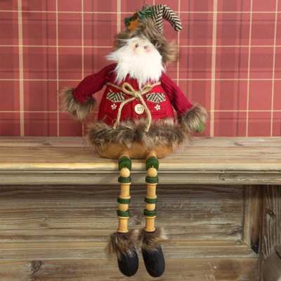 Christmas Decoration - Sitting Fabric Santa - image 1