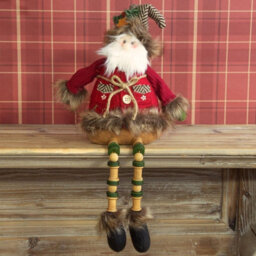 Christmas Decoration - Sitting Fabric Santa - thumbnail 1