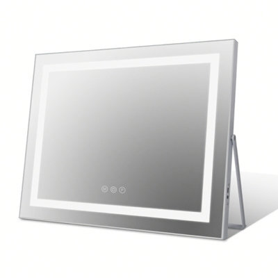 Hollywood Vanity Makeup Mirror 58X46Cm With Led Strip Lights, 3 Colour Modes, Dimmable Touch, 5X Magnifying Mirror - image 1