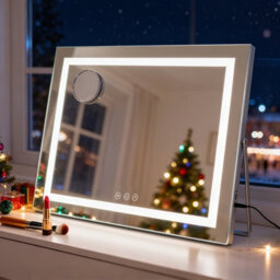 Hollywood Vanity Makeup Mirror 58X46Cm With Led Strip Lights, 3 Colour Modes, Dimmable Touch, 5X Magnifying Mirror - thumbnail 8
