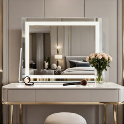 Hollywood Vanity Makeup Mirror 58X46Cm With Led Strip Lights, 3 Colour Modes, Dimmable Touch, 5X Magnifying Mirror - thumbnail 9