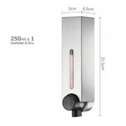 Euroshowers 250Ml Chrome Single Wall Mounted Shower Soap Dispenser - thumbnail 2