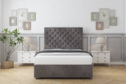 "Comfort Winslow Slate Naples Divan Bed Set 2 Drawers Same Side - 26"" Strutted 4' Small Double" - thumbnail 1