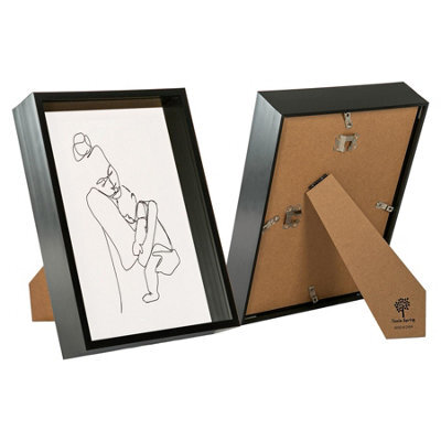 "Nicola Spring A4 (8 X 12"") Deep Photo Frames - Black - 3D Deep Box Picture Frame Portrait Display Case (31 X 22Cm) - Set Of 2" - image 1