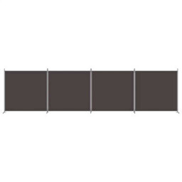Berkfield Durable 4-Panel Room Divider Brown 698X180 Cm Fabric - thumbnail 3