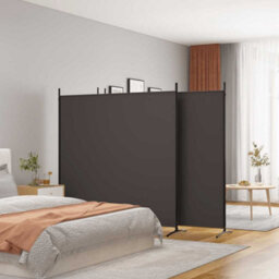Berkfield Durable 4-Panel Room Divider Brown 698X180 Cm Fabric - thumbnail 2