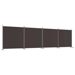Berkfield Durable 4-Panel Room Divider Brown 698X180 Cm Fabric - thumbnail 1