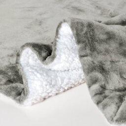 Ehc Warm & Soft Sherpa Flannel Fleece Microfiber Blanket, Double Bed, Light Grey - 150 Cm X 200 Cm - thumbnail 6