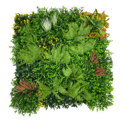 The Chair Cover Company Artificial Plant Flower Wall Panels Realistic Indoor Outdoor Greenery 1M X 1M For Home, Garden, Office Decor