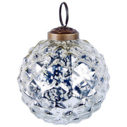 Beliani Set Of 6 Baubles Argentin Glass Silver - thumbnail 7