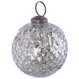 Beliani Set Of 6 Baubles Argentin Glass Silver - thumbnail 6