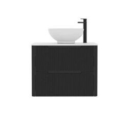 Royal Bathrooms Avenza 800mm Matt Obsidian Black Wall Hung Bathroom Countertop Vanity Unit 2 Drawer With Breeze Basin - thumbnail 6