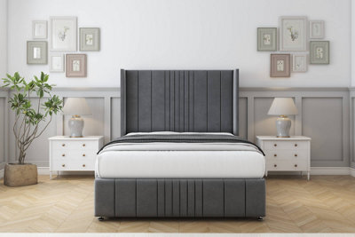"Comfort Grace Armour Coniston Divan Bed Set No Drawers - 54"" Wingback & 12"" Footboard 4'6 Double" - image 1