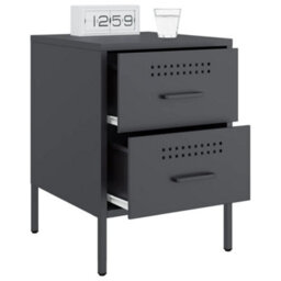 Berkfield Bedside Cabinets 2 Pcs Anthracite 36X39X50.5 Cm Steel - thumbnail 4