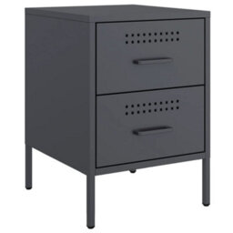 Berkfield Bedside Cabinets 2 Pcs Anthracite 36X39X50.5 Cm Steel - thumbnail 5