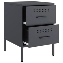 Berkfield Bedside Cabinets 2 Pcs Anthracite 36X39X50.5 Cm Steel - thumbnail 9