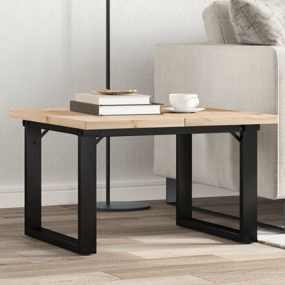 Berkfield Coffee Table O-Frame 70X70X40.5 Cm Solid Wood Pine And Steel - image 1