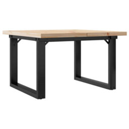 Berkfield Coffee Table O-Frame 70X70X40.5 Cm Solid Wood Pine And Steel - thumbnail 6