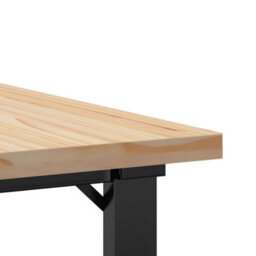 Berkfield Coffee Table O-Frame 70X70X40.5 Cm Solid Wood Pine And Steel - thumbnail 7