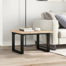 Berkfield Coffee Table O-Frame 70X70X40.5 Cm Solid Wood Pine And Steel - thumbnail 3