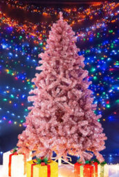 Shatchi 7Ft Rose Gold Christmas Tree Shiny Tinsels - thumbnail 6