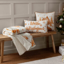 furn. Furn Gretel Sherpa Fleece Christmas Throw, Off White, 130 X 150Cm - thumbnail 6