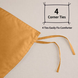 Oxford Homeware Plain Mustard Single Duvet Cover With Pillowcase, 3 Piece Set, Soft & Easy Care, Duvet Covers Bedding Sets - thumbnail 6