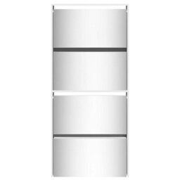 Walplus Shoe Cabinet With Mirror 4-Layer High Gloss White 63X17X134 Cm - thumbnail 5