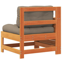 Berkfield Garden Armrest Sofa With Cushion Wax Brown Solid Wood Pine - thumbnail 6