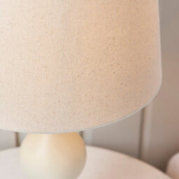 Anson Lighting Benton Table Light Finished In Ivory Painted Wood And Ivory Fabric - thumbnail 6