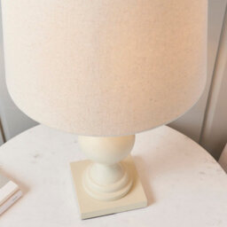 Anson Lighting Benton Table Light Finished In Ivory Painted Wood And Ivory Fabric - thumbnail 3