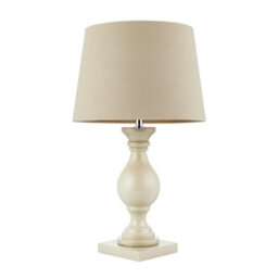 Anson Lighting Benton Table Light Finished In Ivory Painted Wood And Ivory Fabric - thumbnail 5