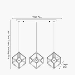 Pacific Lifestyle Alessio Shiny Nickel Metal 3 Cube Pendant - thumbnail 2