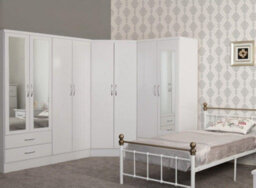 Seconique Nevada 2 Door Corner Wardrobe In White Gloss Finish - thumbnail 7