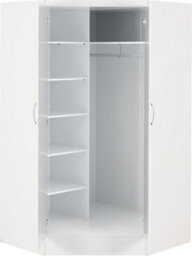 Seconique Nevada 2 Door Corner Wardrobe In White Gloss Finish - thumbnail 3
