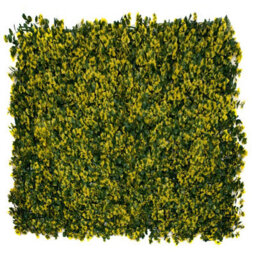 Greenbrokers Artificial Green Plant Wall Hedge With Yellow Leaf Foliage-Uv Stable (Pack Of 4) (1M X 1M)