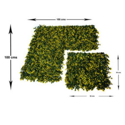 Greenbrokers Artificial Green Plant Wall Hedge With Yellow Leaf Foliage-Uv Stable (Pack Of 4) (1M X 1M) - thumbnail 3