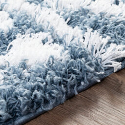 Livabliss Urban Shaggy-Geometric Blue White Soft Plush Pile Living Bedroom Rug 200 X 290 Cm Easy Care, Non Shedding - thumbnail 3