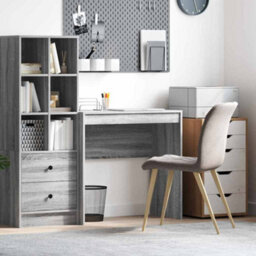 Berkfield Writing Desk Grey Sonoma Engineered Wood 80 X 40 X 76 Cm Simple