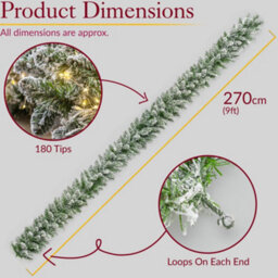 Christow Christmas Garland Flocked Snowy Artificial Pine Decoration - thumbnail 7