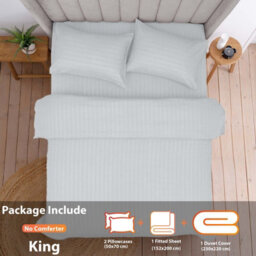 Aspire Homeware White Duvet Cover Complete Set, Reversible Modern Bedding Set, King (L)220Cm X (W)230Cm - thumbnail 2