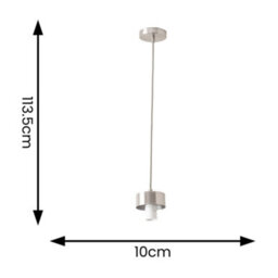 Valuelights Brianna Brushed Chrome Cap Detail Adjustable Single Pendant Ceiling Light - thumbnail 6