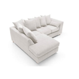 Abakus Direct Jumbo White Cord Left Facing Corner Sofa For Living Room With Thick Luxury Deep Filled Cushioning - thumbnail 6