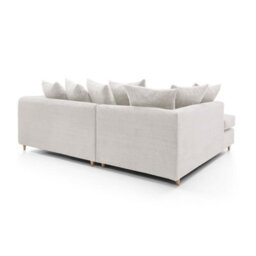 Abakus Direct Jumbo White Cord Left Facing Corner Sofa For Living Room With Thick Luxury Deep Filled Cushioning - thumbnail 7