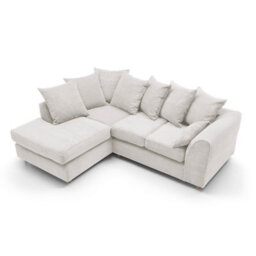 Abakus Direct Jumbo White Cord Left Facing Corner Sofa For Living Room With Thick Luxury Deep Filled Cushioning - thumbnail 4