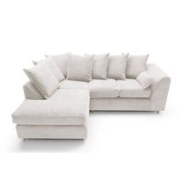 Abakus Direct Jumbo White Cord Left Facing Corner Sofa For Living Room With Thick Luxury Deep Filled Cushioning - thumbnail 5