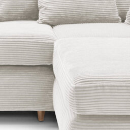 Abakus Direct Jumbo White Cord Left Facing Corner Sofa For Living Room With Thick Luxury Deep Filled Cushioning - thumbnail 8