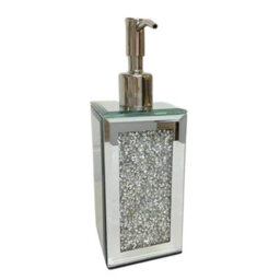 DEENZ Crushed Crystal Diamond Mirrored Glass Soap Dispenser Pump