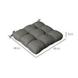 Outsunny Set Of 4 Outdoor Seat Cushion With Ties, For Garden Furniture, Grey - thumbnail 3