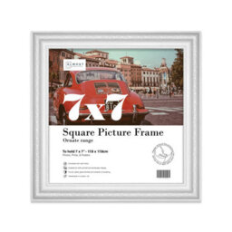 7X7 White Ornate Picture Frame (17.8 X 17.8Cm) Poster, Photo, Artwork, Gallery Wall Or Print - thumbnail 1